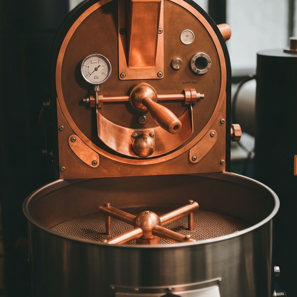 Rösttrommel mit Heizelement und Thermometer für Temperaturkontrolle